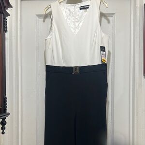 Karl Lagerfeld Black and White Jumpsuit Elegant Design